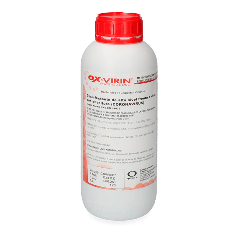 OX-VIRIN Desinfectante presto al uso 1 KG SIN PULVERIZADOR
