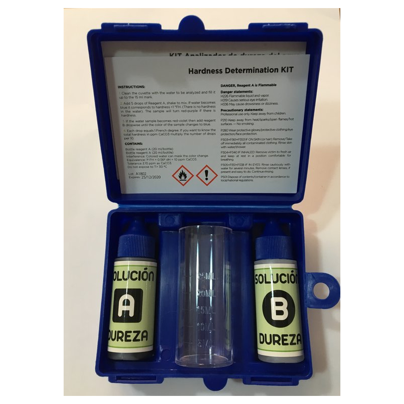 Medidor de dureza del agua en grados franceses 30ml. Primato HRD Test Kit  FR DOUBLE